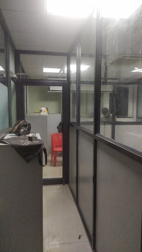 Aluminium framed partition
