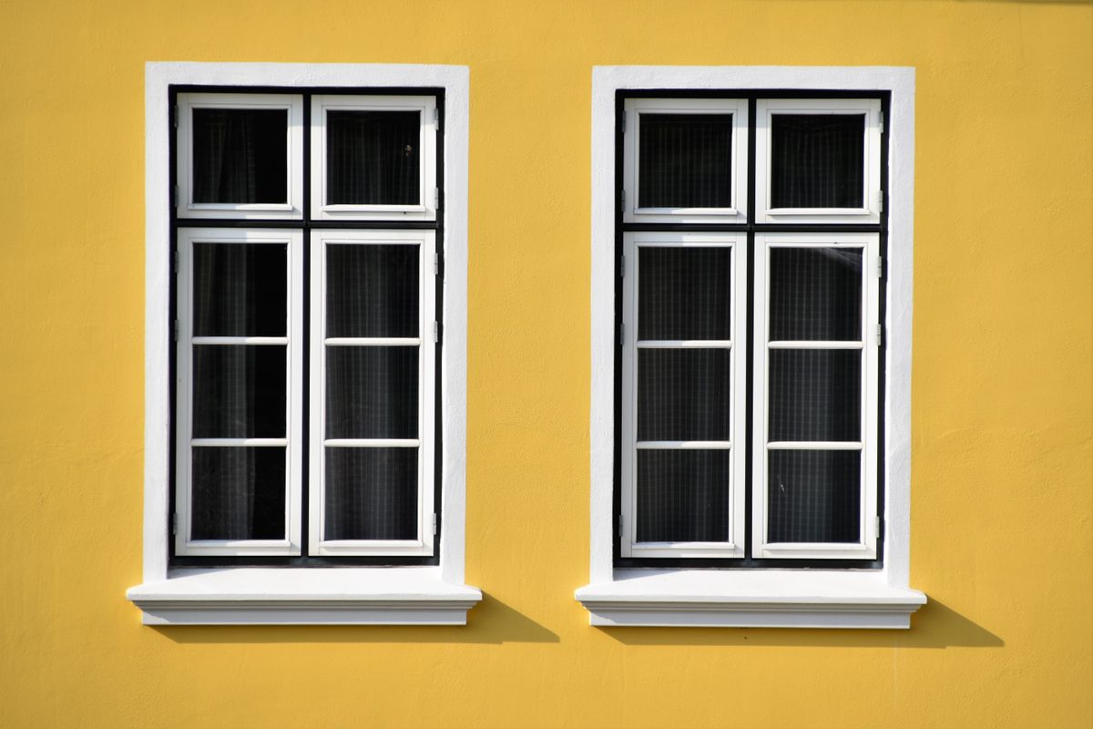White UPVC windows with multiple panes